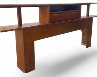 MCM walnut headboard by Cavalier Furniture