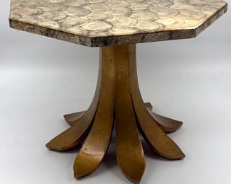 Mid-Century shell top pedestal table