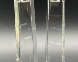 Pair of Oleg Cassini crystal candleholders
