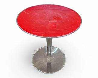 Kartell red acrylic tip top side table with clear base
