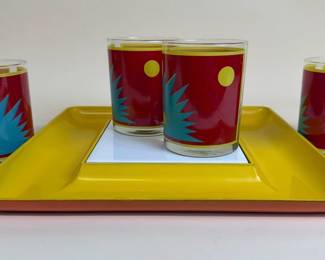 Georges Briard glassware and tray