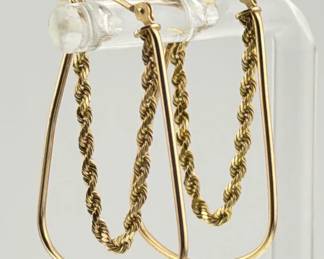 Pair of 10kt oblong hoops