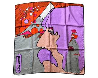 Silk Peter Max self portrait scarf