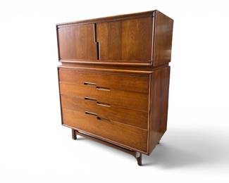 Cavalier MCM walnut veneered chest of drawers