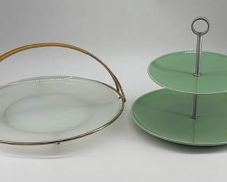 Pair of vintage party platters