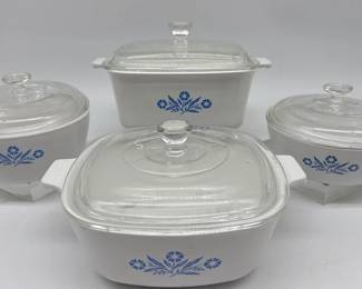 Assortment of vintage Cornflower Blue Corningware