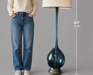 Monumental size Marbro Murano glass floor lamp by Arthur Percy