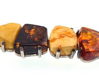 Sterling, butterscotch and Baltic amber pendant