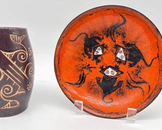 Pair of Folk art decorative pieces (2)
