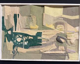 Louis Safer (1913-2002 Boston, MA) framed mixed media