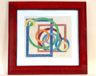 Eleanor Powell (Norfolk, VA 1923-2017) framed colored pencil on paper
