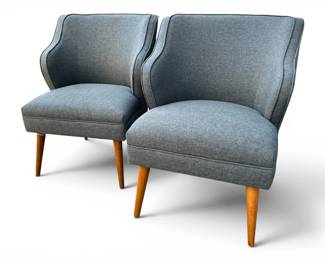 Pair of Danish Modern style armchairs; sold 2x the money