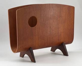 Bentwood walnut magazine rack