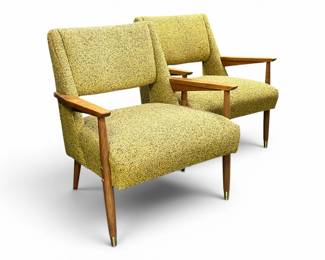 Pair of Mid Century Modern armchairs; sold 2x the money