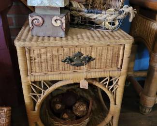 Wicker nightstand