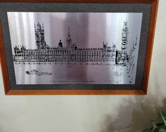 Framed picture on metal
