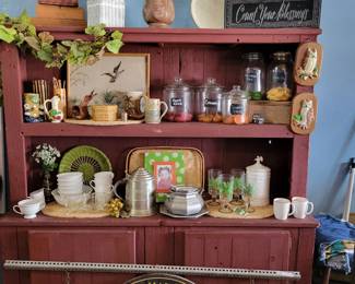 Red wooden hutch