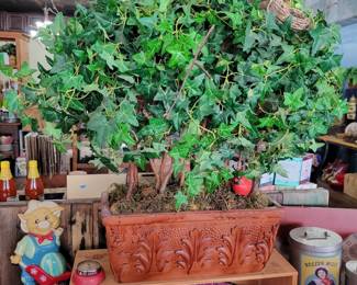 Large faux ivy in pot