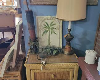 Wicker nightstand