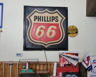 Vintage lighted large Phillips 66 sign