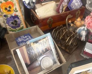 antique needlework, JFK pinbacks