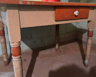 fabulous wooden table 1880's with original paint 