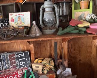 Garage, license plates, and bits of things 