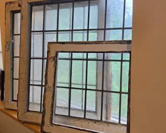 Antique Wood Casement Windows with Grids