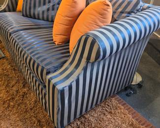 Striped Upholstered Sofa