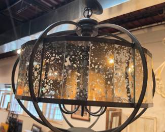 Industrial Mercury Glass Chandelier