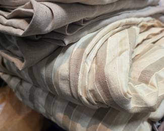Linen Blend Striped Curtains