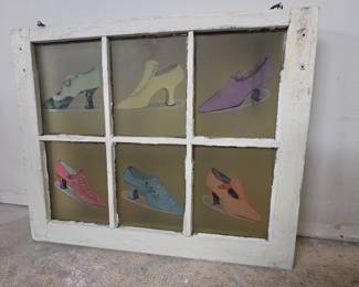 Vintage Painted Shoe Display Window
