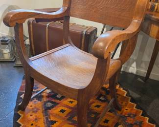 Arts and Crafts Oak Library Chair