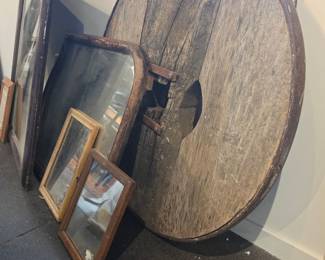 Antique Wooden Cart Wheel