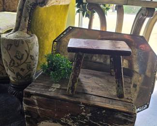 Antique Primitive Wooden Milking Stool