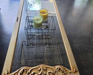Ornate Carved Wood and Glass Coffee Table