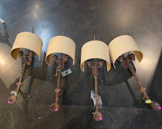 Set of Four Vintage Spanish Revival Twisted Metal Sconces