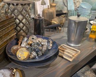 Collection of Vintage Glass and Metal Doorknobs