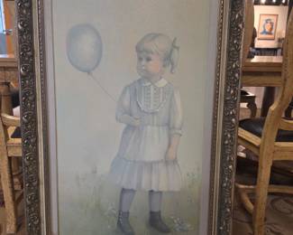 Oil Painting of a Girl with a Balloon by Pat Zenda