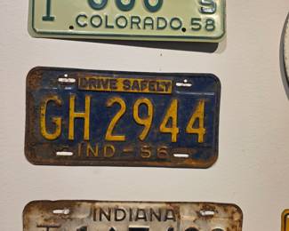 Vintage Colorado and Indiana License Plates