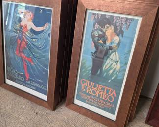 Vintage Italian Opera Posters (Il Ragno Azzurro and Giulietta e Romeo) by A. Randegger and R. Zandonai, published by Edizioni Ricordi