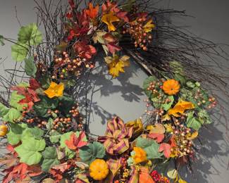 Artificial Autumn Harvest Wreath