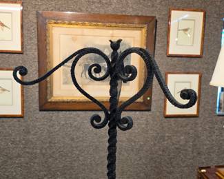 Wrought Iron Fireplace Screen with Bird Motif