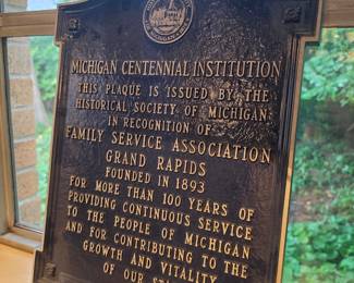 Michigan Centennial Institution Historical Plaque - Family Service Association