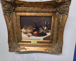 Ornate Giltwood Frame with Still Life Painting