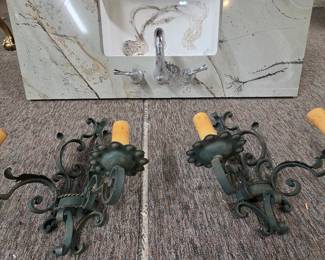Pair of Wrought Iron Sconces