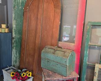 Vintage Arched Top Wooden Door
