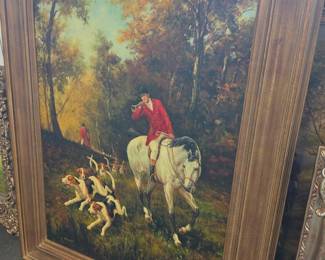 Fox Hunting Scene Oil Painting by Heywood Hardy (Attributed)