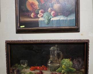 Pair of Still Life Oil Paintings, Mid-20th Century