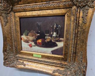 Ornate Giltwood Frame with Still Life Painting